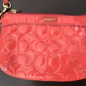 Coral Coach wristlet
